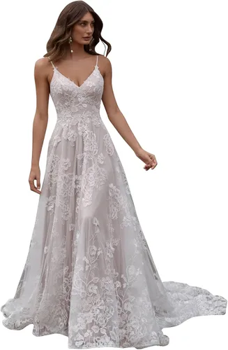 Noras dress Women's Lace Appliques Long Sleeve Mermaid Wedding Dress V Neck Bridal Gowns B131