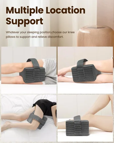 Miniatura 6 de Almohada de rodilla para dormir de lado, almohada de elevación de piernas para aliviar la columna vertebral torcida, ciática, entumecimiento