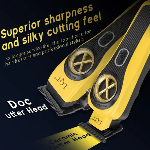 Miniatura 2 de Cortapelos profesionales recargables para hombres, juego de cortapelos inalámbrico de 9000 RPM con recortador, estuche y potente motor para cortar