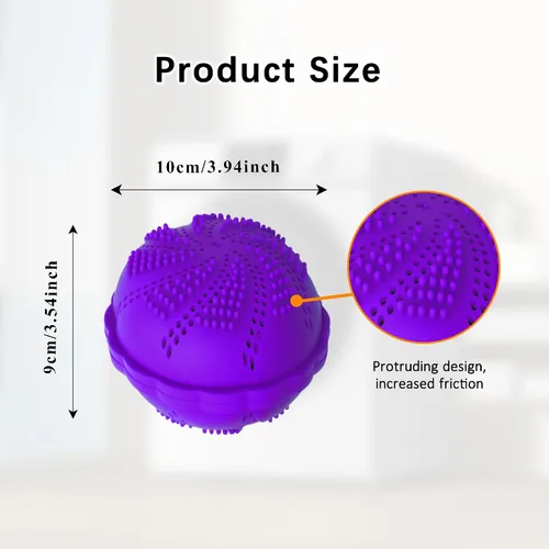 Miniatura 5 de Juego de 2 bolas de lavandería ecológicas para lavadora, alternativa de detergente natural para limpieza del hogar, suaves para ropa y telas