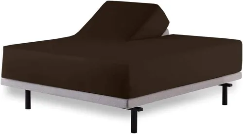 Miniatura 16 de Juego de sábanas de tamaño Queen color borgoña para cama ajustable de cabeza dividida, 28 pulgadas divididas en la parte superior, 800 hilos 100%