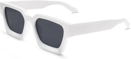 Miniatura 73 de VANLINKER Gafas de sol cuadradas gruesas para hombres y mujeres, retro, rectangulares, con protección UV400, VL9731