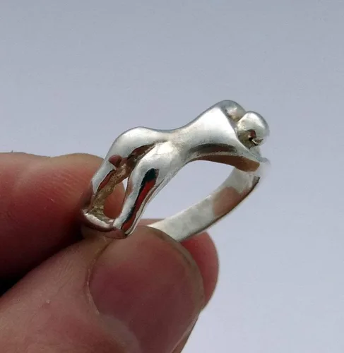 Miniatura 6 de Erotic ring in sterling silver, erotic jewelry, sterling silver erotic ring, silver naked lady, adult jewelry, adult ring, erotic nudity, nude girl