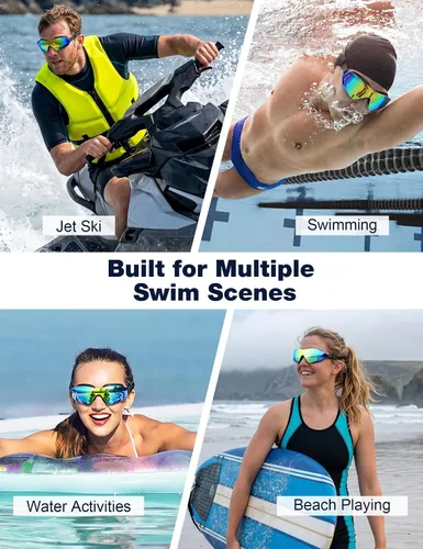 Miniatura 7 de Gafas de natación para adultos, sin marco, de visión amplia, para hombres y mujeres, antivaho, UV, a prueba de fugas, gafas de piscina