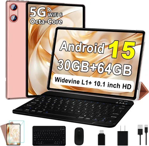 Miniatura 7 de 2025 Tablet Android 14 de 10 pulgadas con 22 GB RAM 128 GB ROM 1 TB de expansión, tablets con teclado ratón, Octa-Core, batería de 8000 mAh, Azul