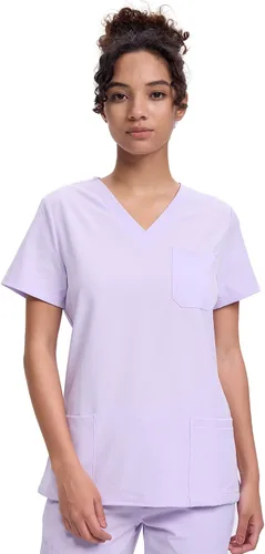 Miniatura 24 de floralhue Uniformes médicos para mujeres, blusas de uniforme médico suaves con cuello en V, uniforme médico elástico con 4 bolsillos, transpirable