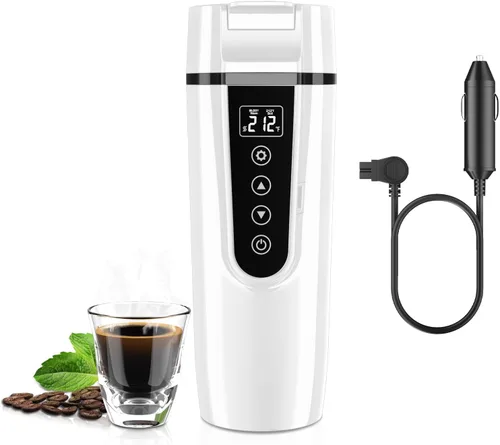Miniatura 8 de Hervidor Eléctrico de Coche para Viaje: FVPE 12V/24V Hervidor Eléctrico de Agua Pequeño, Control Multi-Temperatura 400 mL Hervidor de Agua Portátil