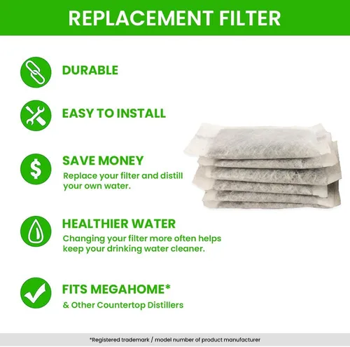 Miniatura 5 de Green Piece Repuesto de filtro de agua de carbón activado (fabricado en Estados Unidos), ideal para destiladores de agua Megahome y otros