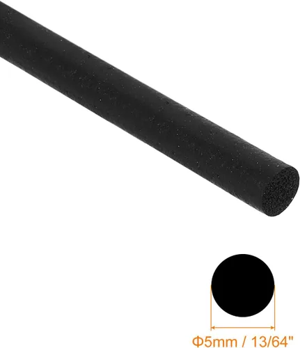 Miniatura 2 de uxcell Tira de sellado de goma de espuma, 0.197 in (13/64 pulgadas) de diámetro, 23.0 ft (22.96 pies) de caucho EPDM redondo largo para juntas