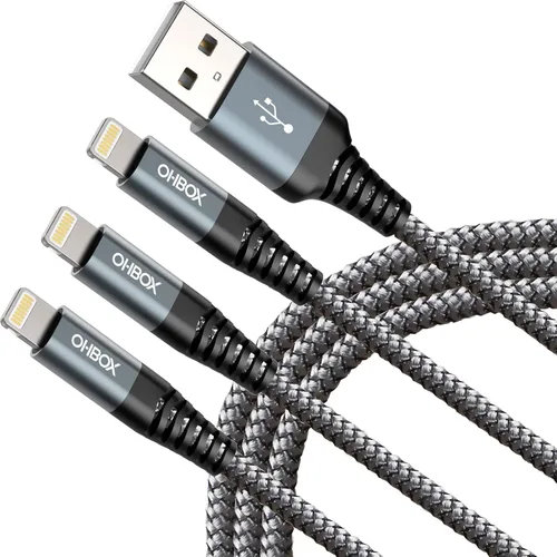 Miniatura 8 de Cable de carga corto para iPhone de 1 pie, [certificado Apple MFi], paquete de 3 cables Lightning USB de carga rápida, cable de carga i