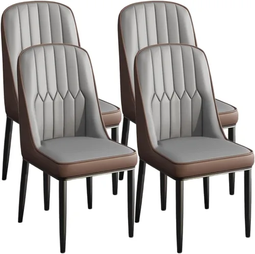 Miniatura 17 de YVYKFZD Juego de 2/4 sillas de comedor, sillas de cocina con respaldo y patas de metal, silla de comedor de piel sintética, silla auxiliar cómoda
