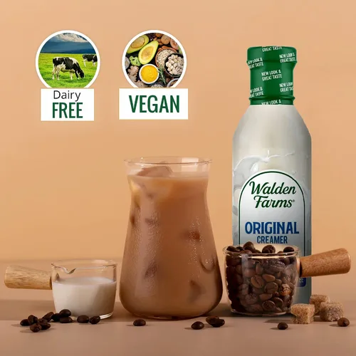 Miniatura 5 de Walden Farms Original Coffee Creamer – Cero calorías, sin grasa, sin azúcar, baja en carbohidratos, apta para dieta cetogénica, sin lácteos, vegana