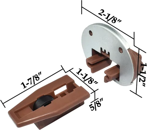 Miniatura 2 de Kit de guía de cajones compatible con Kenlin Rite-Trak II Modelo #168 Kit de repuesto con respaldo de metal y rodillo para la mayoría de fabricantes