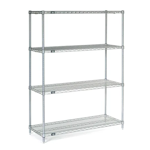 Miniatura 11 de Nexel 14" x 42" x 63", unidad de estantería de alambre ajustable de 4 niveles, estante de almacenamiento comercial con certificación NSF, acabado