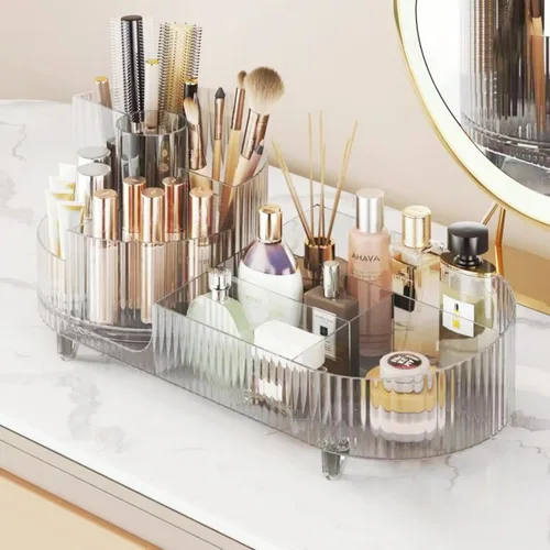 Miniatura 7 de Organizador de maquillaje giratorio, estuche de exhibición de cosméticos de gran capacidad, fácil de contener todos tus productos de maquillaje, al
