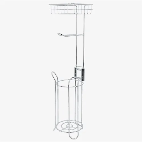 Miniatura 5 de Estante de baño de metal para papel higiénico, estante movible, estante de pañuelos Freetanding, estante organizador de piso, estante organizador