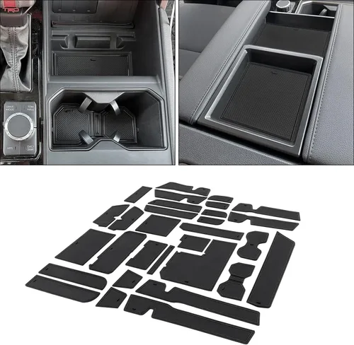 JDMCAR - Accesorios de revestimiento compatibles con Toyota Tundra 2022-2023 2024 2025 2026, kit de soporte para tazas y bolsillo para puerta