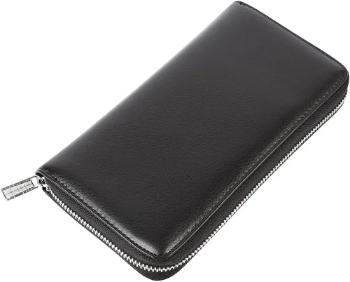 Miniatura 5 de Cynure Cartera grande de cuero con cierre RFID para mujer, 36 ranuras
