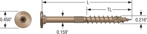 Miniatura 4 de Simpson Strong-Tie SDWS16212Q - Tornillos de marco de accionamiento fuerte, 0.160 pulgadas x 2-1/2 pulgadas, Quik-Guard, cabeza de perfil bajo
