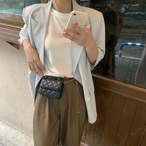 Miniatura 2 de Riñonera para mujer, mini bolsa cruzada Y2K, accesorios para cinturón para mujer, a la moda, Negro