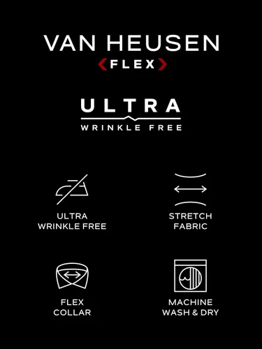 Miniatura 4 de Van Heusen Camisa de vestir para hombre, ajuste regular, sin arrugas, cuello flexible, elástica, sólida, Sólido