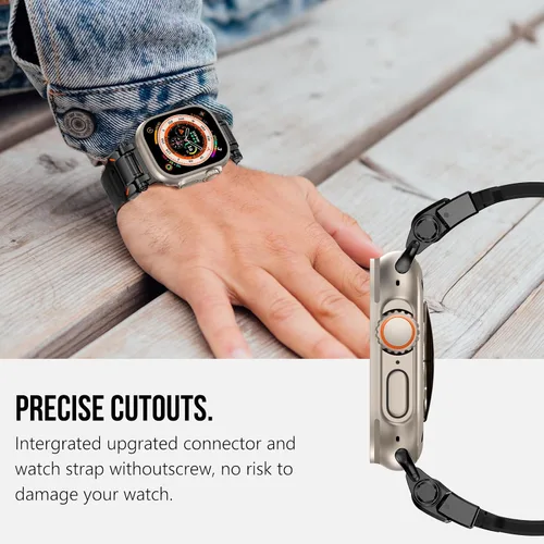 Miniatura 7 de KADES Correa deportiva resistente de TPU para Apple Watch Ultra 3/2/1 de 1.929 in, conectores metálicos para Apple Watch Series 11/10/SE3 de 1.81