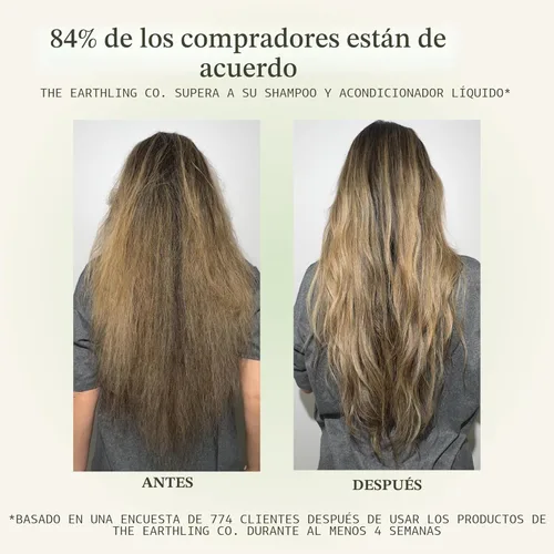 Miniatura 5 de The Earthling Co - Juego de barra de champú y acondicionador voluminizador para engrosamiento, plenitud, fuerza y crecimiento, sin sulfato, silicón