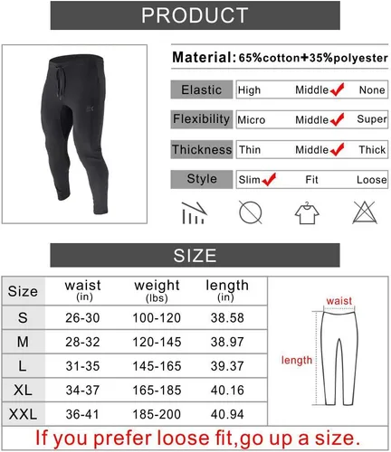 Miniatura 6 de Brokig - Pantalones deportivos con cremallera para hombre, pantalones casuales para entrenamiento y gimnasia, cómodos pantalones de chándal