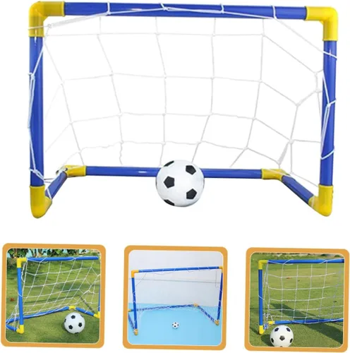 Miniatura 4 de STOBAZA Mini portería de fútbol plegable portátil para marco de plástico con red de portería para entrenamiento de fútbol en interiores y exteriores