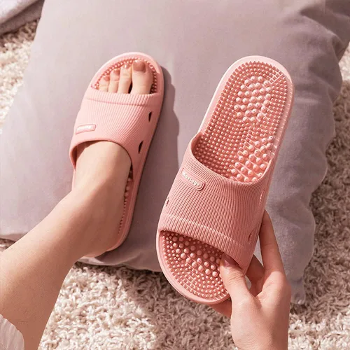 Miniatura 8 de Zapatillas de masaje de acupresión para fascitis plantar para mujeres, zapatillas de acupuntura para artritis, neuropatía, alivio del dolor