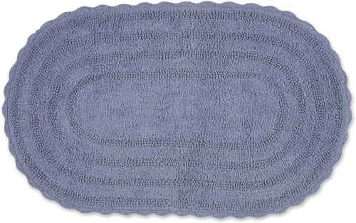 Miniatura 44 de DII Crochet Collection - Tapete de baño reversible, redondo, 27.5 pulgadas de diámetro, color azul camafeo Azul Cameo