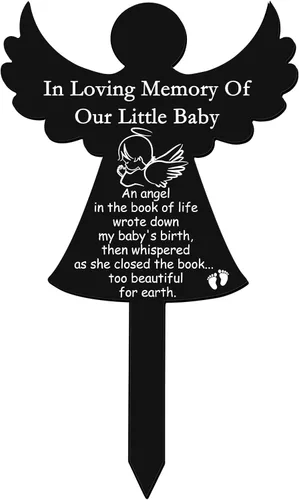 Roowest Angel Baby Memorial Grave Stake in Loving Memory Grave Marker Decoraciones Condolencias Recuerdo Regalos conmemorativos para cementerio al