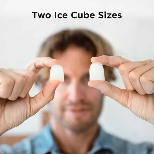 Miniatura 4 de Silonn - Máquina de hacer hielo para encimera, 9 cubos listos en 6 minutos, autolimpiable, 2 tamaños tipo bala, para casa, cocina, oficina, bar