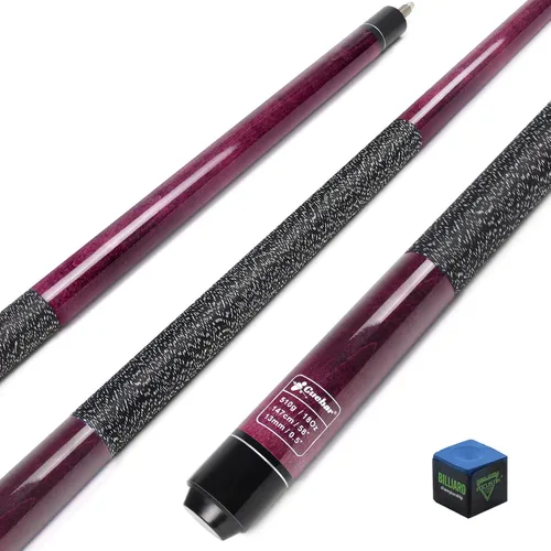 Miniatura 14 de Palo de billar para adultos - Taco de billar de arce de 2 piezas de 58 pulgadas con punta de 13 mm y empuñadura de lino - Elija entre 8 colores y 4