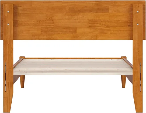 Miniatura 12 de AFI, Aria - Cama de plataforma moderna de perfil bajo de madera maciza, tamaño individual, color caramelo claro