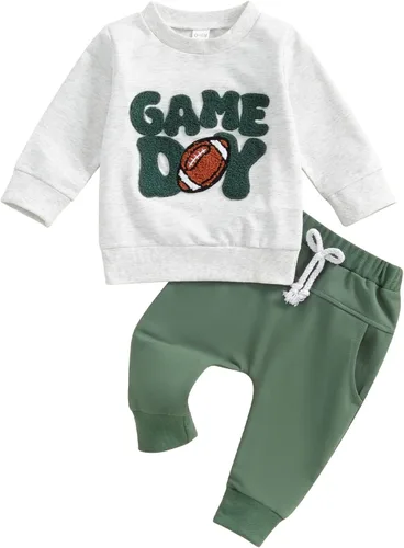 Miniatura 130 de BemeyourBBs Conjunto divertido de sudadera y pantalones de manga larga con letras divertidas para bebé niño y niño
