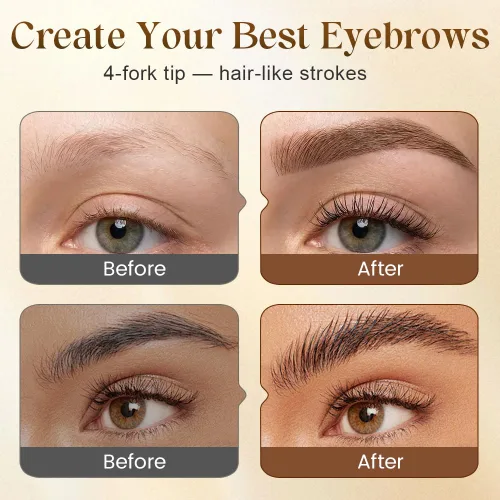 Miniatura 3 de 2 bolígrafos de cejas líquido Microblading de 4 puntas, crea trazos naturales similares al cabello, resistente al agua, de larga duración, a prueba