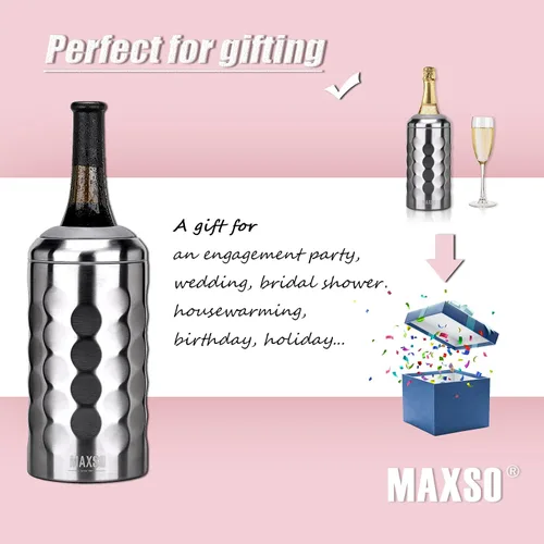 Miniatura 5 de Enfriador de Vino para Una Sola Botella de Acero Inoxidable, Enfriador sin Hielo, Botella de Vino Aislada, Mantiene el Vino Frío hasta 6 Horas, Se