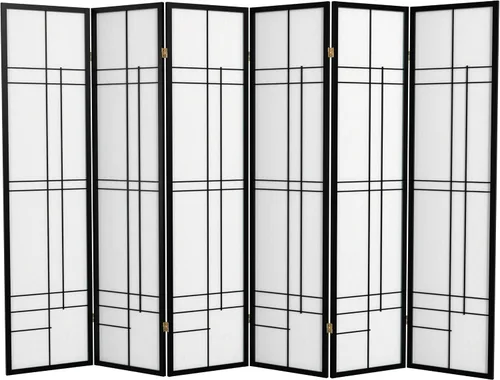 Miniatura 9 de Red Lantern Pantalla Eudes Shoji de 6 pies de altura - Palisandro - 5 paneles Rosewood