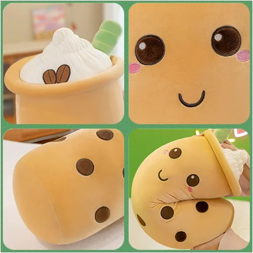 Miniatura 4 de Rexinc - Lindos peluches Boba, peluche Boba de felpa larga, almohada de peluche de burbujas de té, animal de peluche para regalo para niños