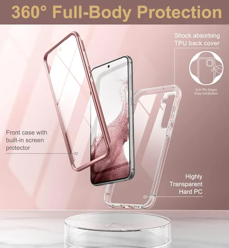 Miniatura 5 de SURITCH Funda transparente para Samsung Galaxy S23+ Plus de 6.6 pulgadas (solo protector de pantalla), [protector de pantalla integrado] carcasa oro