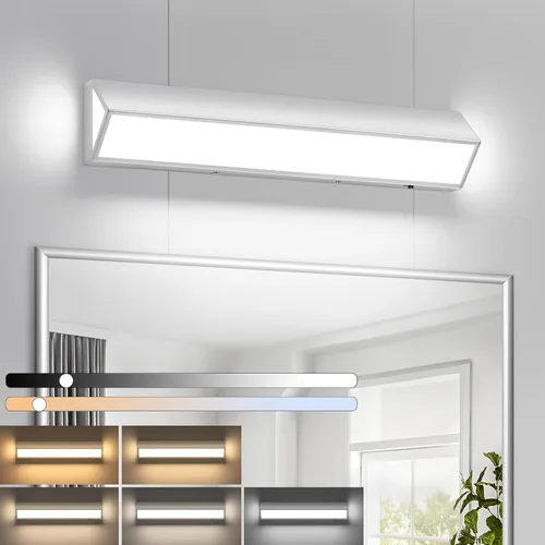 Miniatura 14 de Barra de luz LED moderna para tocador de baño (16 pulgadas, 5 CCT, regulable), accesorios de iluminación de pared de baño de acrílico moderno sobre