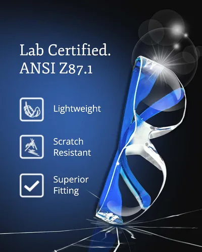 Miniatura 2 de Aqulius 192 gafas de seguridad a granel para hombres y mujeres, con certificación ANSI Z78.1, resistentes a los arañazos y a los impactos, gafas