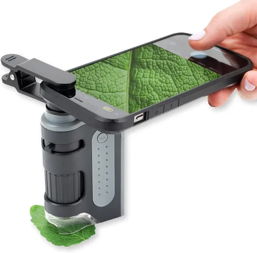 Carson MicroBrite - Microscopio digital portátil de bolsillo para niños o adultos, zoom preciso de 60 x 120x, microscopio de mano con clip para