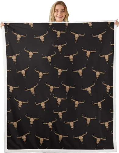 Miniatura 10 de Erosebridal Manta de vellón de animales del bosque, 40 x 50 pulgadas, con temática de caza de osos, ciervos, lobos, manta de felpa mullida