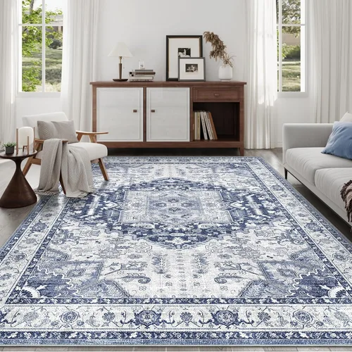 Miniatura 38 de Alfombra de pasillo lavable de 2 x 6 pies - Alfombras de cocina con respaldo antideslizante vintage suave estilo granja, alfombra de entrada