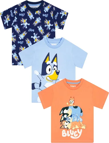 Miniatura 9 de Bluey Paquete de 3 camisetas para niños para verano, paquete de 3 camisetas de algodón para niños