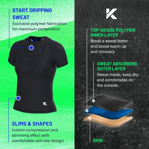 Miniatura 8 de Kewlioo Camiseta de sauna que atrapa el calor para mujer, chaleco de compresión, faja moldeadora de traje de sauna, suda más y luce genial