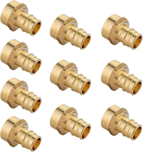 Miniatura 26 de Paquete de 5 accesorios PEX-A, adaptador NPT hembra de expansión de latón de 1 x 1 pulgada, adaptador roscado hembra PEX ASTM F1960 para tubos Pex