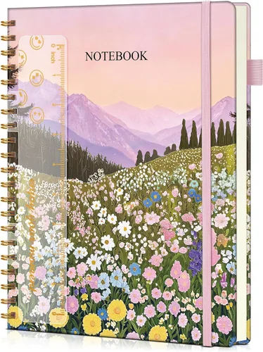 Miniatura 43 de Lined Spiral Notebook Journal 8.5” x 11”, A4 Large Notebooks for Women Men, College Ruled Journal, 100 GSM Paper, Plastic Hardcover Spiral Bound